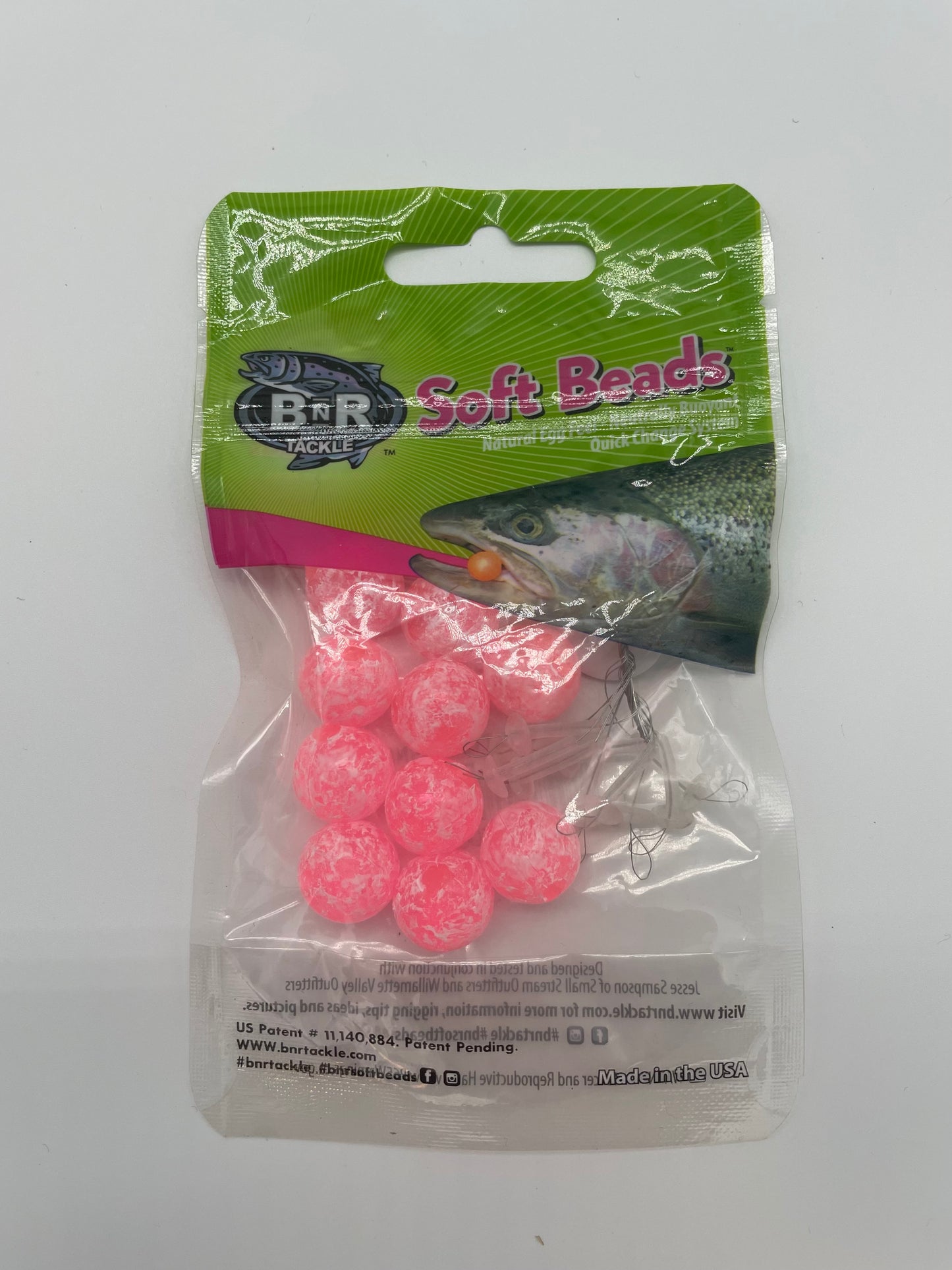 BNR Tackle 14mm Mottled Pink Soft Beads