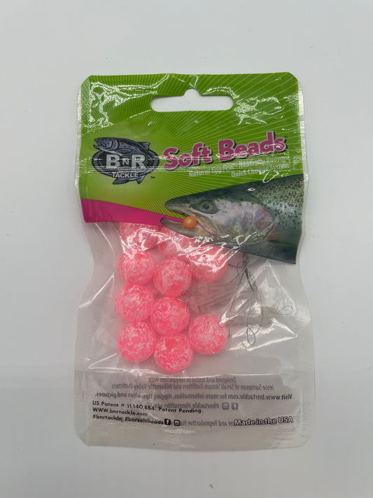 BNR Tackle 14mm Mottled Pink Soft Beads