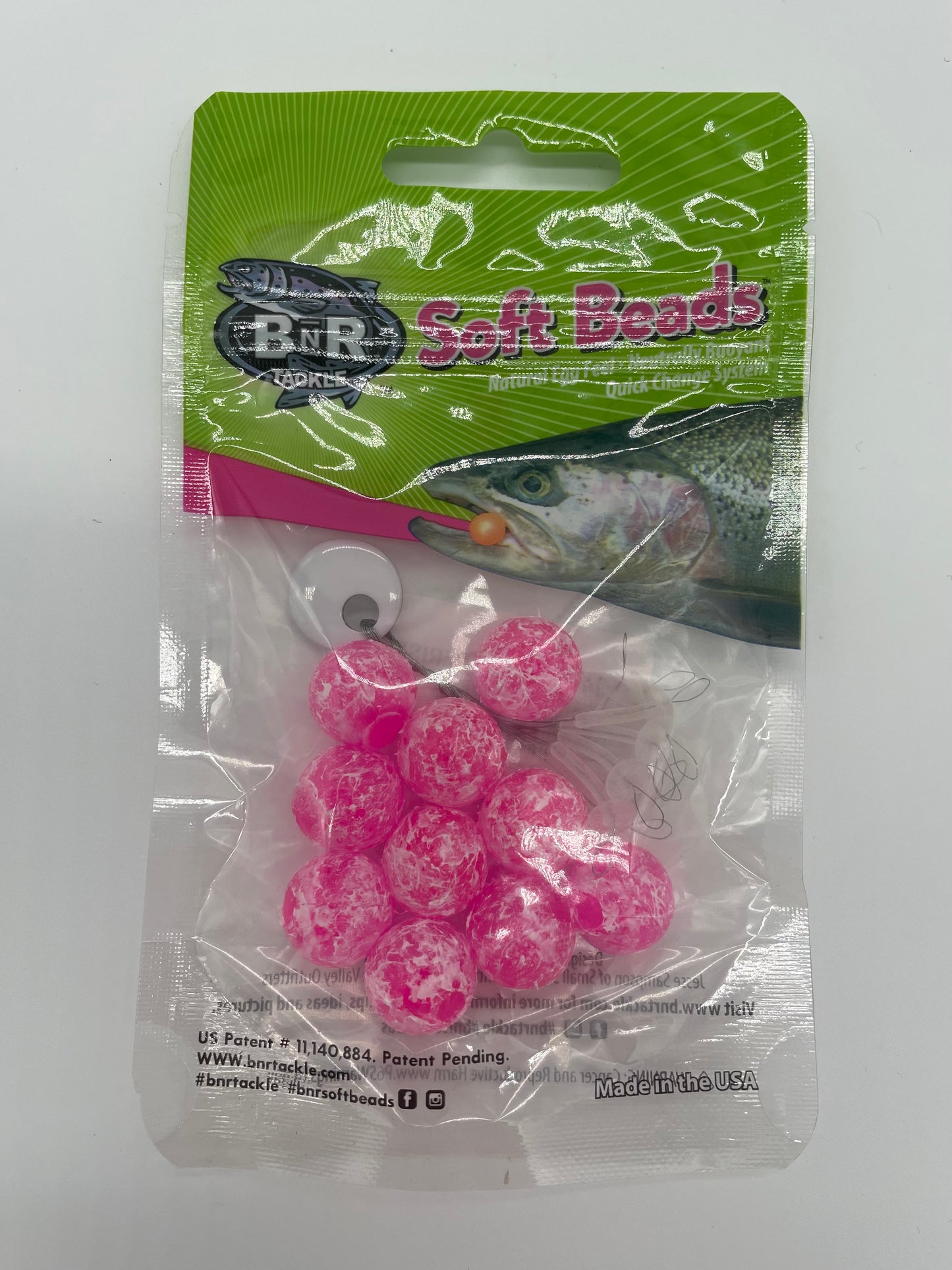 BNR Tackle 14mm Mottled Cerise Soft Beads