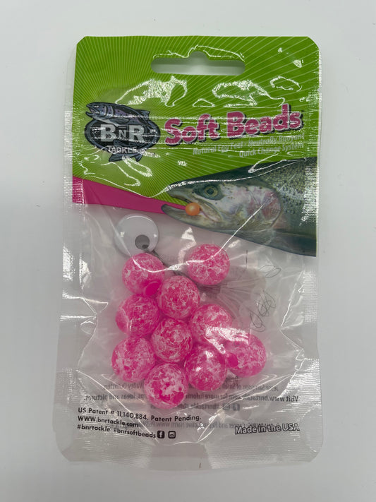 BNR Tackle 14mm Mottled Cerise Soft Beads