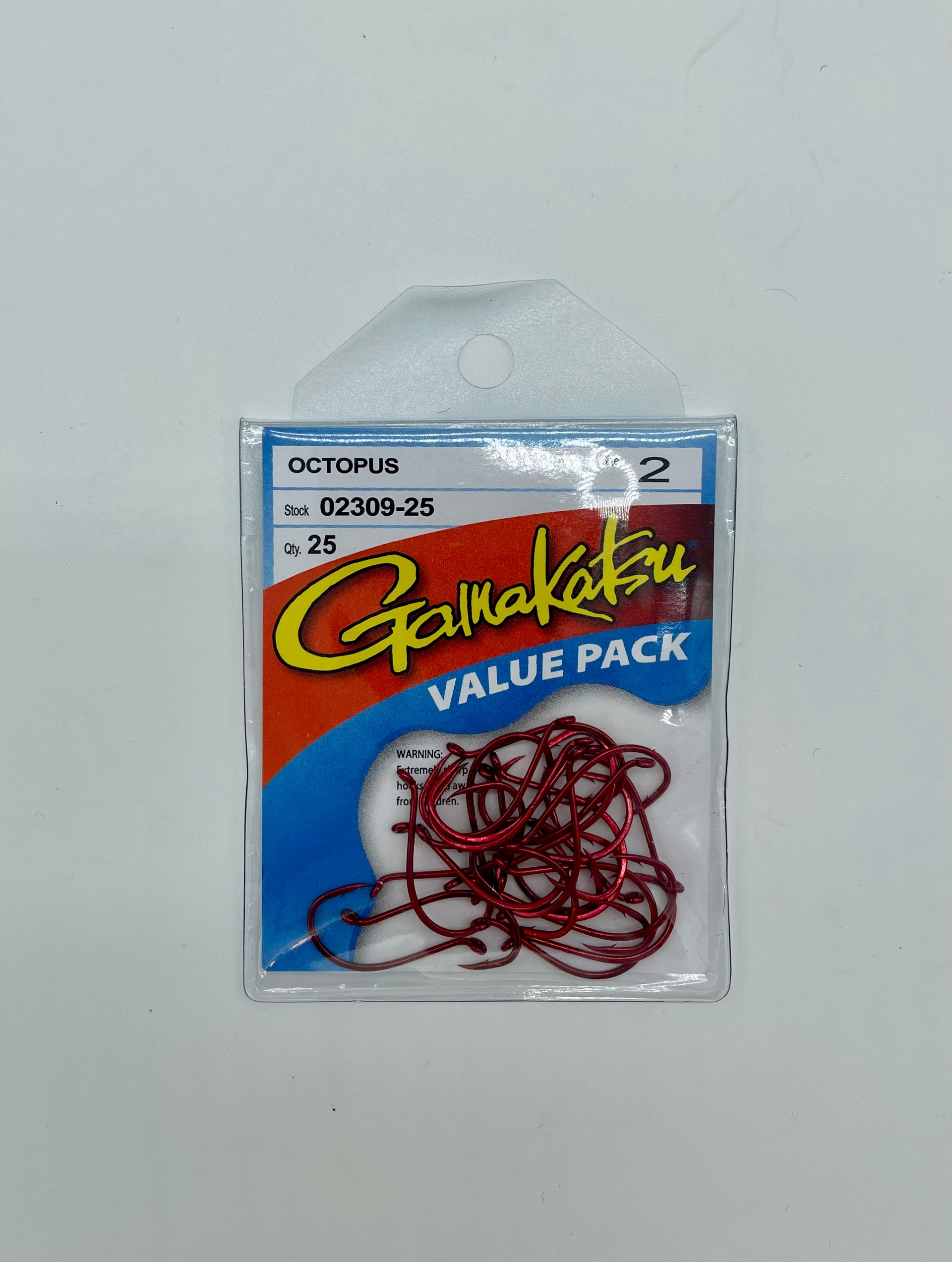  Gamakatsu Barbless Octopus Hook-Pack Of 25 (Red, 1